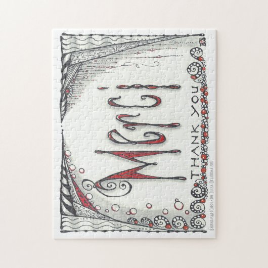 "Merci - danke" Laubsäge 8x10 oder 11x14 Puzzle (Vertikal)