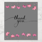 Merci Danke Party Special Geschenk Rose Red White Weinetikett (Einzelnes Label)