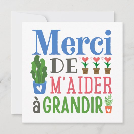 Merci de m'aider à grandir karte (Vorderseite)