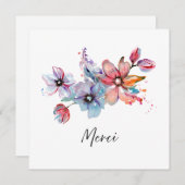 Merci Floral Card Mitteilungskarte (Vorne/Hinten)