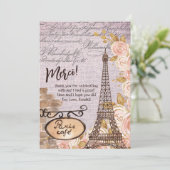 Merci Floral Paris Café Vielen Dank Dankeskarte (Stehend Vorderseite)