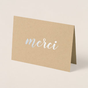 Merci Französisch Vielen Dank Brushstroke Script S Folienkarte