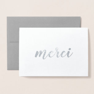 Merci Französisch Vielen Dank Brushstroke Script S Folienkarte