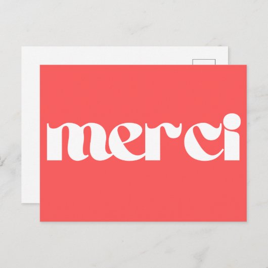 Merci, französischer Dank Postkarte (Vorne/Hinten)