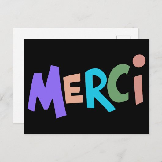 Merci, französischer Dank Postkarte (Vorne/Hinten)