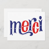 Merci, französischer Dank Postkarte (Vorne/Hinten)