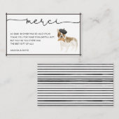 Merci French Bulldog Babydusche Danke Begleitkarte (Vorne/Hinten)