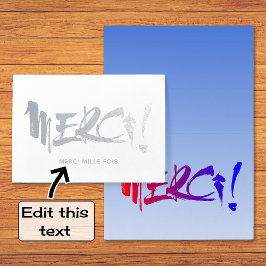 Merci french danke silber folienkarte