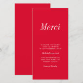 Merci French Modern Typografy Memorial Danke (Vorne/Hinten)