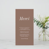 Merci French Modern Typografy Memorial Vielen Dank Dankeskarte (Stehend Vorderseite)