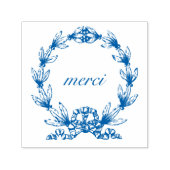 "merci" in Laurel Wreath selbst-färbende Briefmark Permastempel (Design)