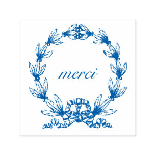 "merci" in Selbst-mit Tinte schwärzender Permastempel