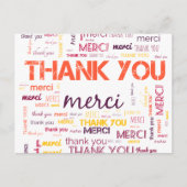 MERCI, MERCI, MERCI - DANK IHNEN POSTCARD POSTKARTE (Vorderseite)