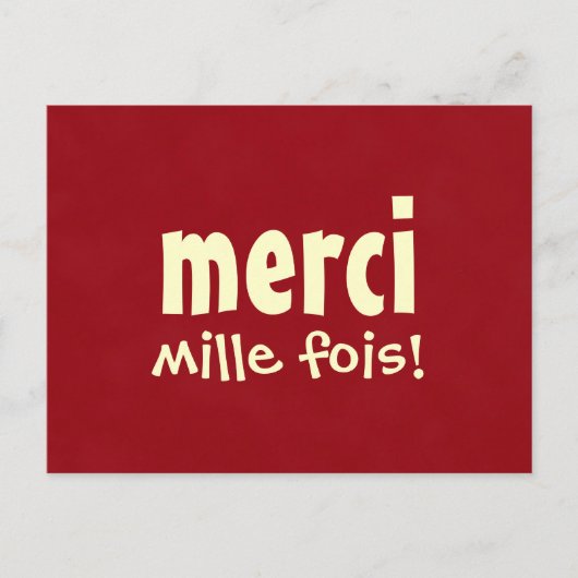 MERCI MILLE FOIS Postkarte (Vorderseite)