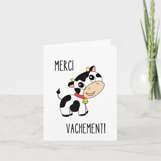 Merci Vachement! Französisch Dankeschön Karte (Vorderseite)
