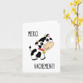 Merci Vachement! Französisch Dankeschön Karte (Gelbe Blume)