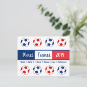 Merci Vielen Dank Frankreich Women's Soccer Balls  Postkarte (Stehend Vorderseite)