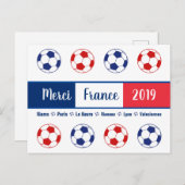 Merci Vielen Dank Frankreich Women's Soccer Balls Postkarte (Vorne/Hinten)