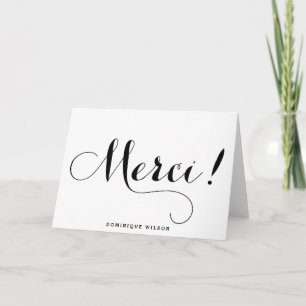 Merci Whimsical Calligraphy Dankeskarte