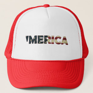 'MERCIA Amerikanischer Vintage-Flaggenhut Truckerkappe