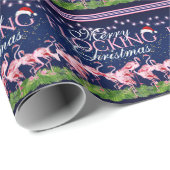 Merck Flocking Christmas Pink Flamingo Beach Geschenkpapier (Rolleneckpunkt)