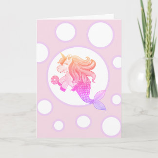 Mercorn mit Donut Birthday Card Karte