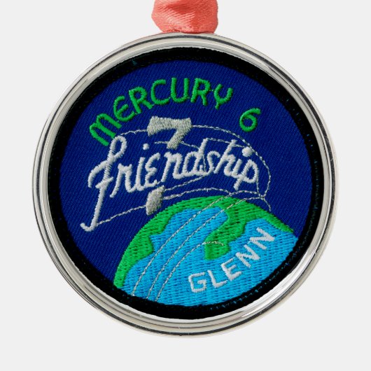 Mercury 6: Freundschaft 7 - John Glenn Silbernes Ornament (Vorne)