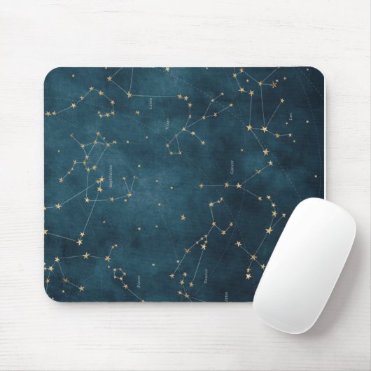 Mercury Blue Konstellation Star Map Perchment Mousepad (Mit Mouse)