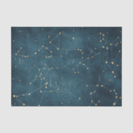 Mercury Blue Konstellation Star Map Perchment Seidenpapier