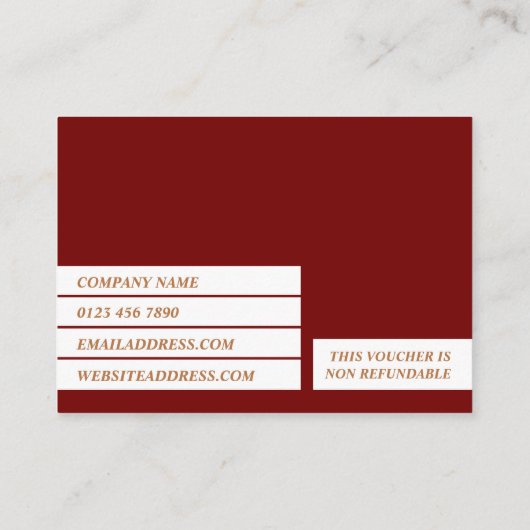 Mercury Christmas Geschenkgutscheine Visitenkarte (Rückseite)