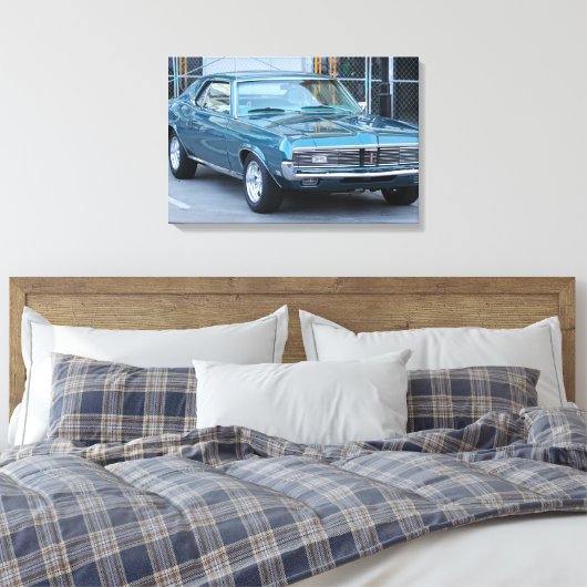 Mercury Cougar Classic-Auto gedehnte Leinwand Druc (Insitu (Schlafzimmer))