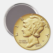 Mercury Dime Centennial Gold Coin Image ~ Magnet (Vorderseite/Rückseite)