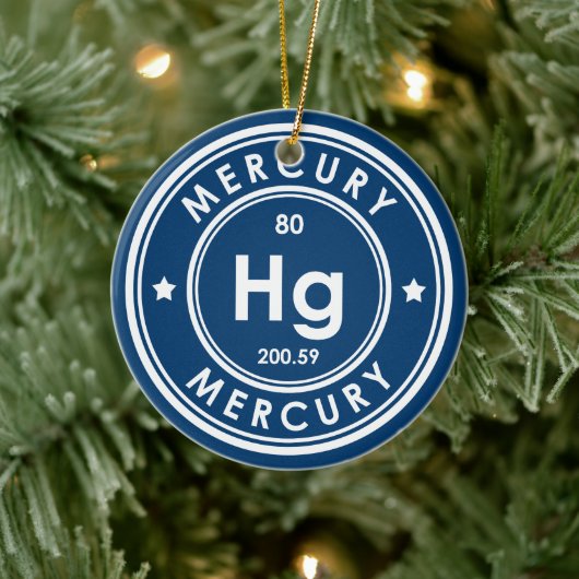 Mercury Element Blue Keramik Ornament (Baum)