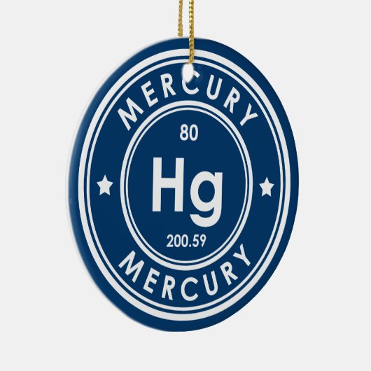 Mercury Element Blue Keramik Ornament (Rechts)