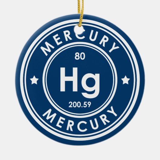 Mercury Element Blue Keramik Ornament (Vorne)