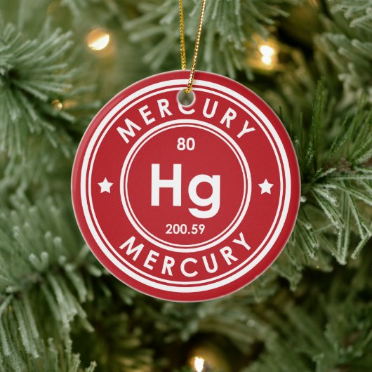 Mercury Element Red Keramik Ornament (Baum)