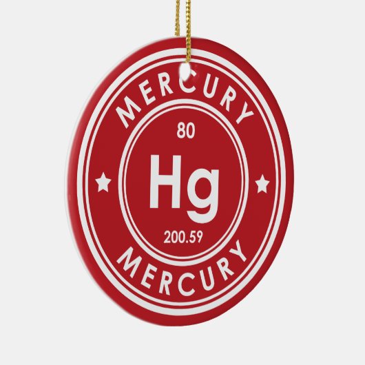 Mercury Element Red Keramik Ornament (Rechts)