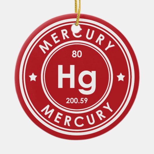 Mercury Element Red Keramik Ornament (Vorne)