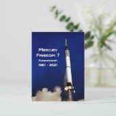 Mercury Freedom 7 - 60 Jahre Postkarte (Stehend Vorderseite)