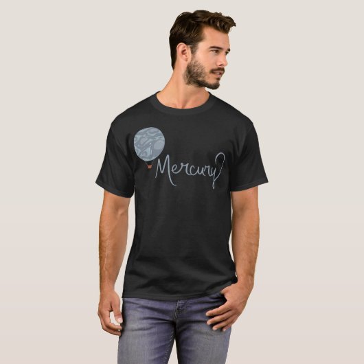 Mercury Planet Heißluftballon Titel Curry Space T-Shirt (Vorne ganz)