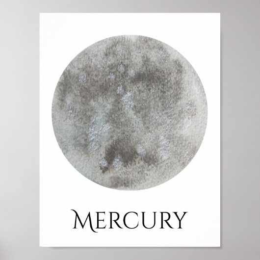 Mercury Planet Wasserfarbenposter Poster (Vorne)