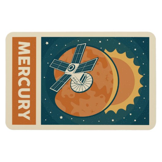 Mercury Retro Galaxy Satellite Magnet (Horizontal)