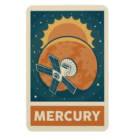 Mercury Retro Galaxy Satellite Magnet (Vertikal)