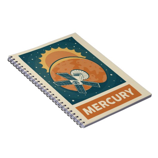 Mercury Retro Galaxy Satellite Notizblock (Rechte Seite)