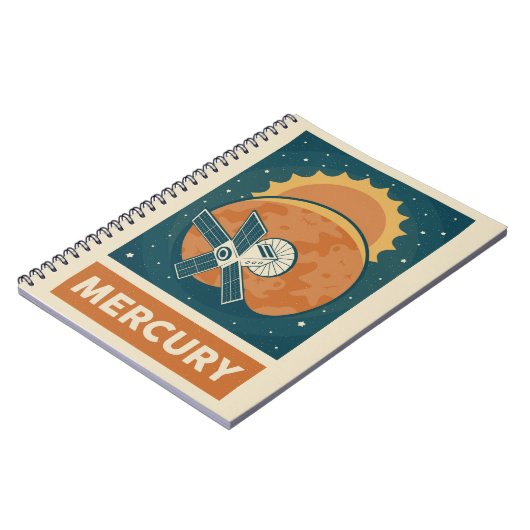 Mercury Retro Galaxy Satellite Notizblock (Linke Seite)