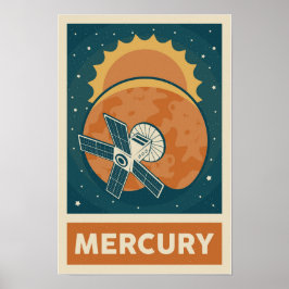 Mercury Retro Galaxy Satellite Poster