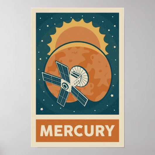 Mercury Retro Galaxy Satellite Poster (Vorne)