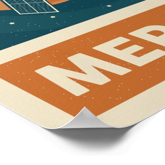Mercury Retro Galaxy Satellite Poster (Ecke)