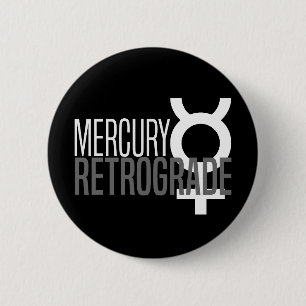 Mercury rückläufiger Glyph-Knopf Button