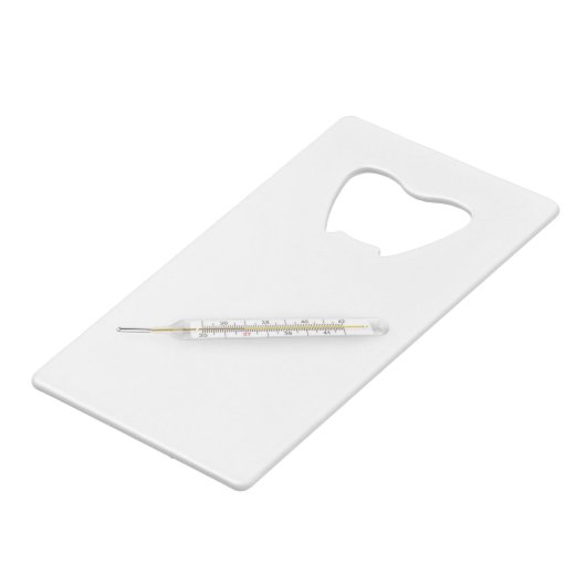 Mercury-Thermometer Geldbeutel Flaschenöffner (Vorderseite Schrägansicht)